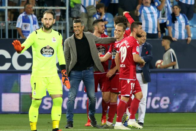 Martí tras pasar a la final del play off en La Rosaleda (Foto: Paco Rodríguez).