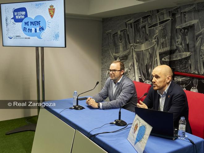 Fernando Sainz de Varanda y Carlos Arranz presentan la nueva campaña de abonados del Real Zaragoza (Foto: Real Zaragoza).
