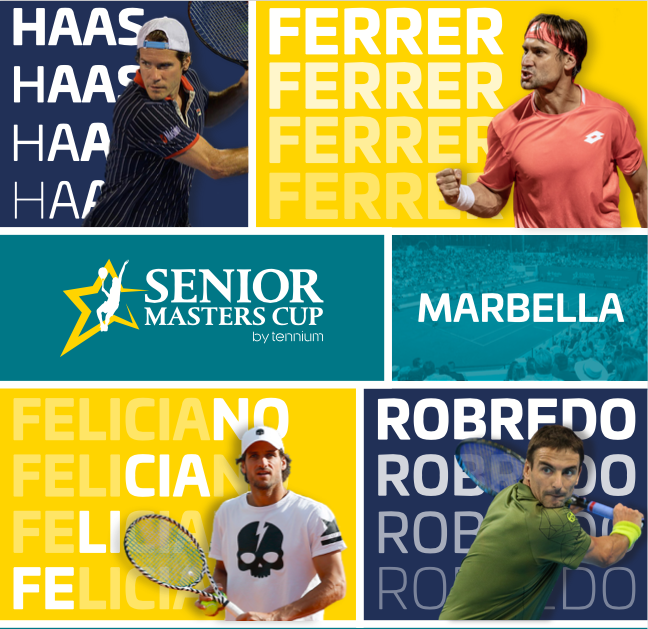 El cartel con los participantes de la Senior Masters Cup.