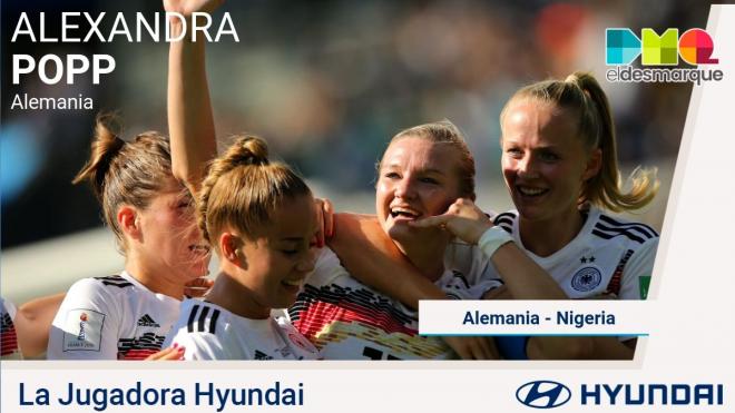 Alexandra Popp, jugadora Hyundai del Alemania-Nigeria.