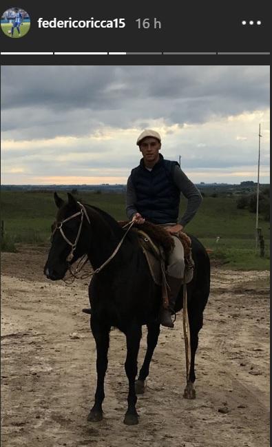 Ricca, en Uruguay montando a caballo, una de sus pasiones.