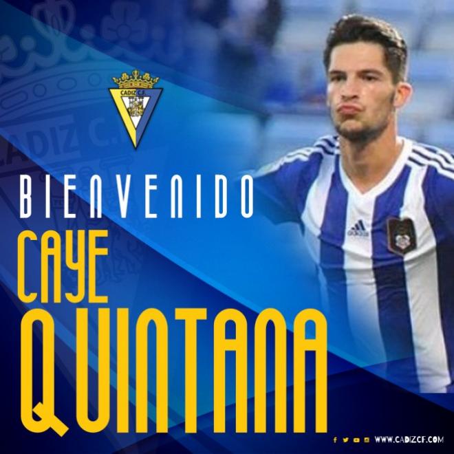 Caye Quintana, fichaje del Cádiz. (@Cadiz_CF)