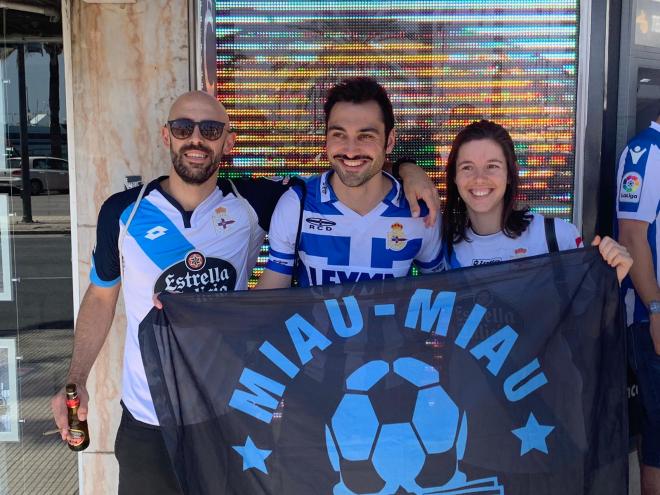 Aficionados del Dépor en las calles de Mallorca.