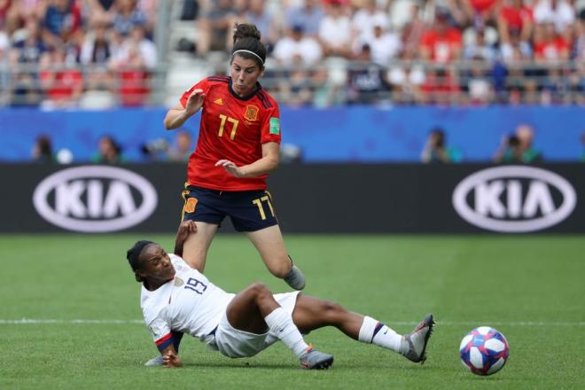 Lucia García, en el Mundial de Francia ante Estados Unidos (Foto: EFE).
