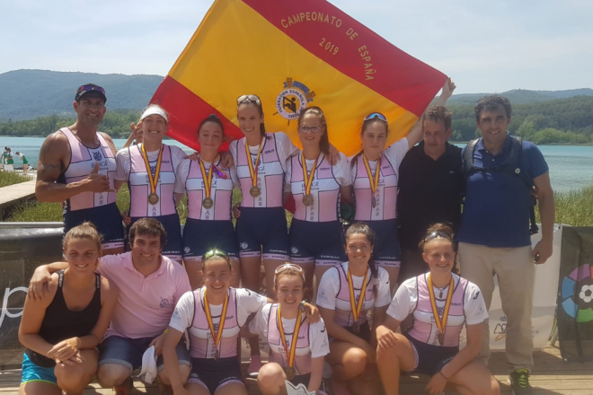 El 8+ femenino de Raspas AE Las Arenas ganó el Campeonato de España 2019 celebrado en Girona.