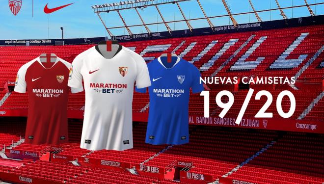 Camisetas del Sevilla FC para la 19/20. (Foto: SFC).