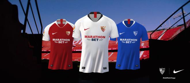 Las camisetas del Sevilla de la marca Nike para la temporada 2019/20.
