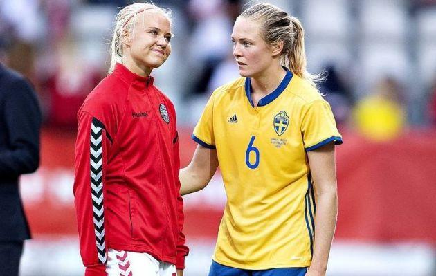 Harder y Eriksson, después de un Dinamarca-Suecia.