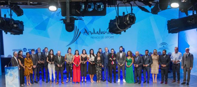 Foto de los galardonados en los Premios Andalucía de los Deportes.