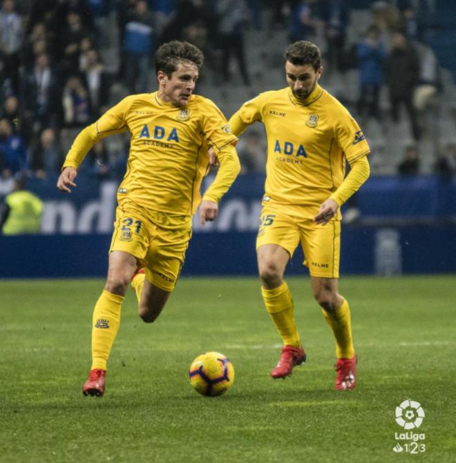 Sangalli en el partido del Alcorcón en el Tartiere. (Foto: La Liga)