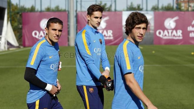 Ezkieta con el primer equipo del Barcelona (Foto: FC Barcelona)