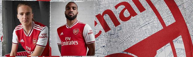 La camiseta local del Arsenal para la temporada 2019/20.