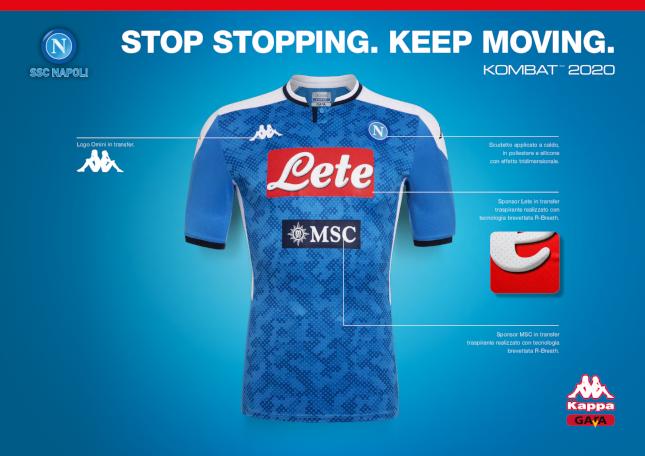 La camiseta local del Nápoles para la temporada 2019/20. /