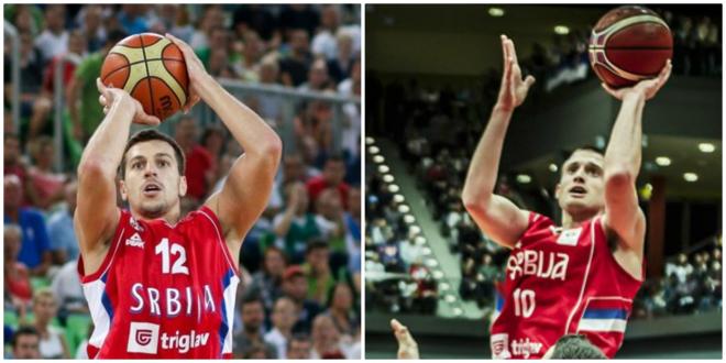 Milosavljevic y Avramovic, en partidos con la selección de Serbia (Fotos: FIBA Basketball).