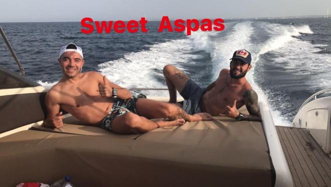 Iago Aspas y Aleix Vidal, juntos en vacaciones (Foto: Instagram).