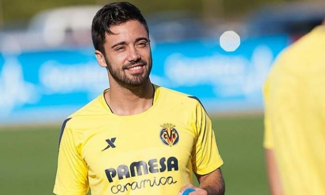 Jaume Costa, en un entrenamiento de esta temporada con el Villarreal CF.