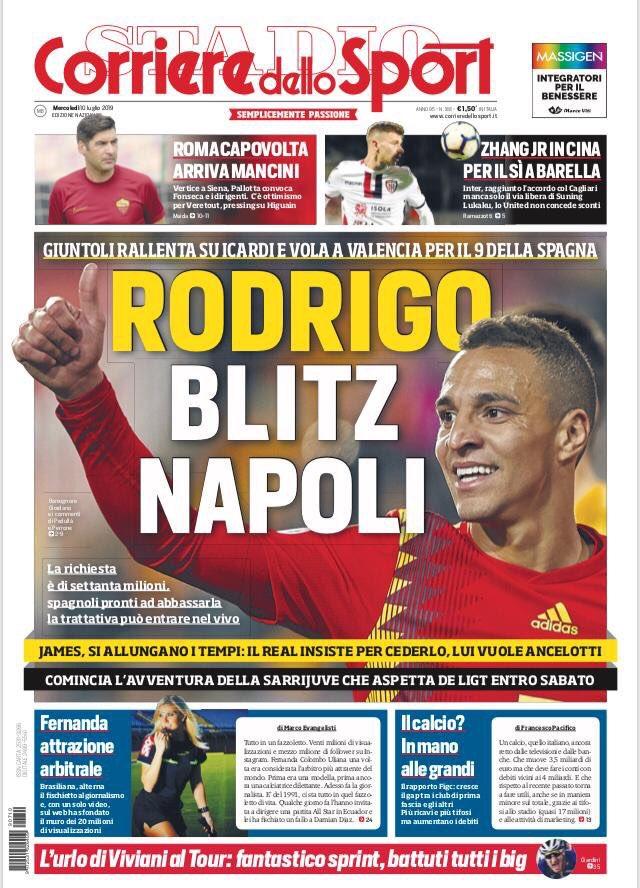 Corriere dello Sport lleva a Rodrigo Moreno en portada