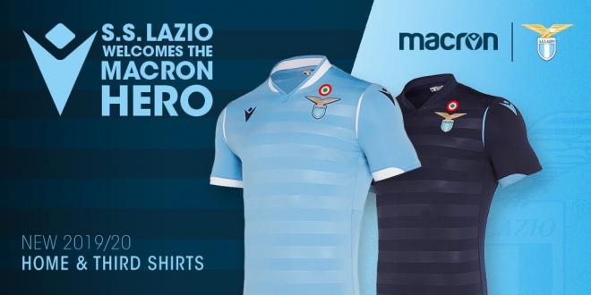 Las nuevas camisetas de la Lazio para la temporada 2019/20.
