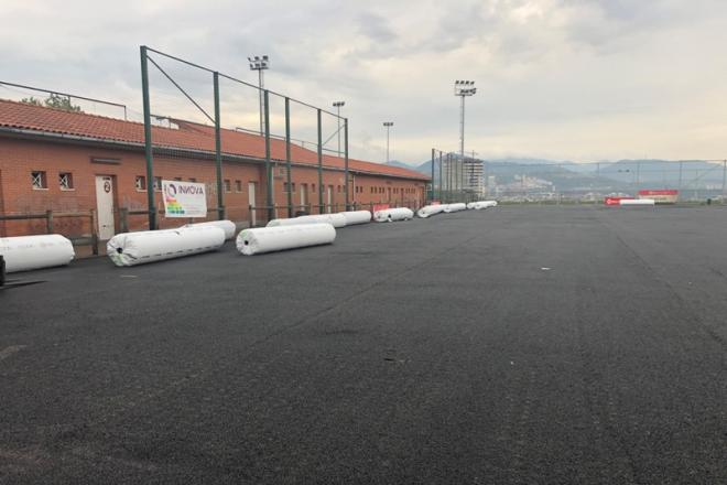 El Ayuntamiento de Bilbao ha iniciado las obras de mejora en el campo de fútbol municipal B de Maiona.