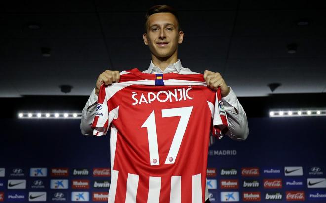 Saponjic, en su presentación con el Atlético de Madrid (Foto: ATM).