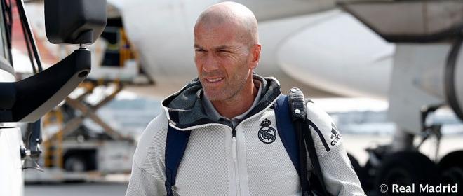 Zinedine Zidane, a su llegada a Canadá (Foto: Real Madrid).
