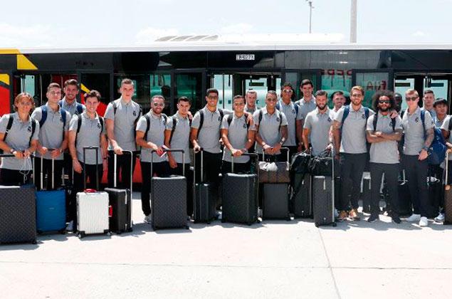 Los jugadores convocados por Zidane posan antes de viajar a Canadá.