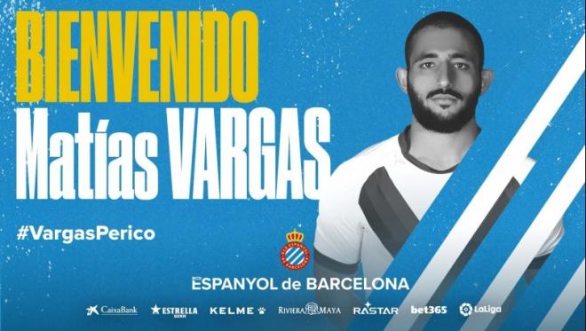 Matías Vargas, nuevo jugador del Espanyol.