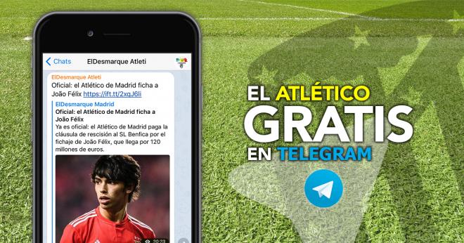 ElDesmarque te envía lo mejor del Atleti gratis por Telegram.