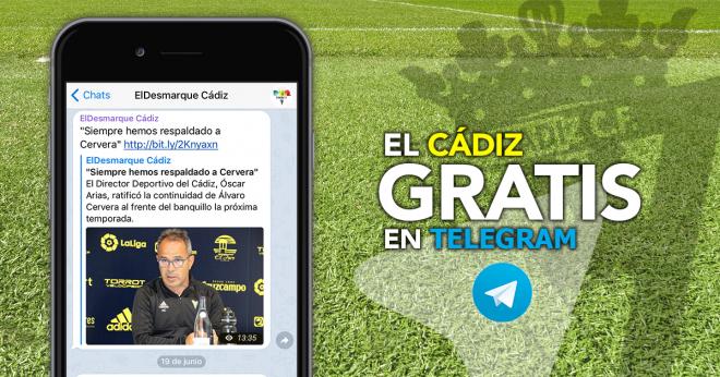ElDesmarque te envía lo mejor del Cádiz CF gratis por Telegram.