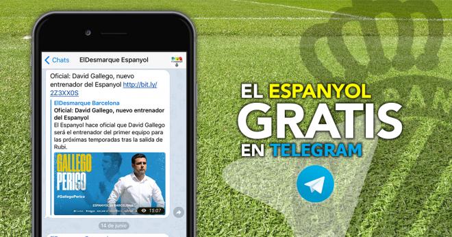 ElDesmarque te envía lo mejor del Espanyol gratis por Telegram.