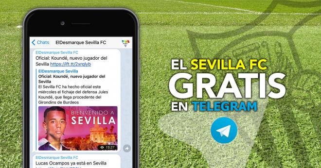 ElDesmarque te envía lo mejor del Sevilla gratis por Telegram.
