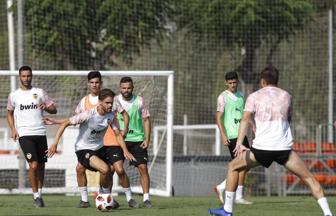 Sito entrenando con el Valencia CF Mestalla.