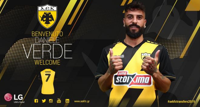 Daniele Verde, nuevo jugador del AEK de Athenas para las tres próximas temporadas