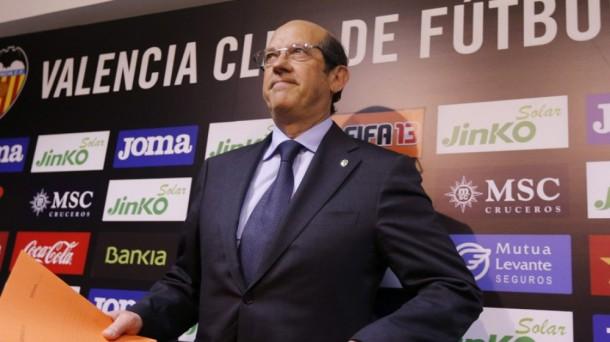 Manuel Llorente en su etapa como presidente del Valencia CF.