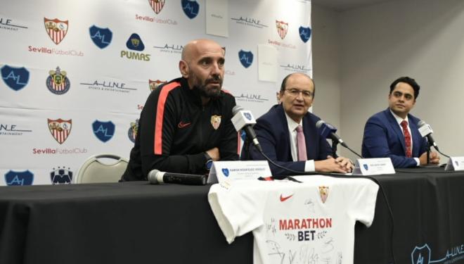 Monchi, presentando el US Tour del Sevilla FC (Foto: SFC).