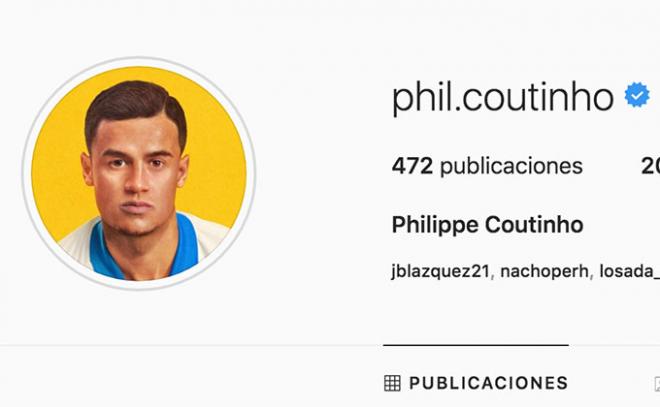 Instagram de Philippe Coutinho.