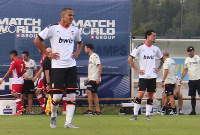 Rodrigo en el Valencia-Mónaco (Foto: Valencia CF)