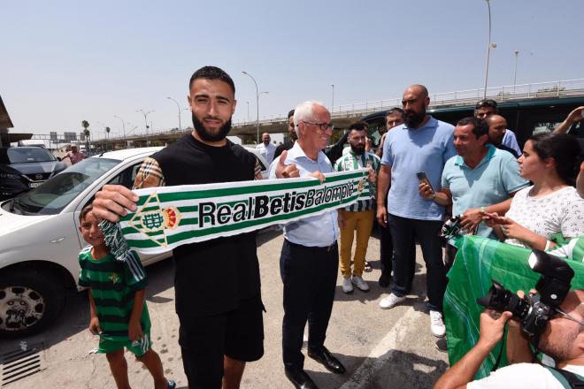 Nabil Fekir, a su llegada a Sevilla.