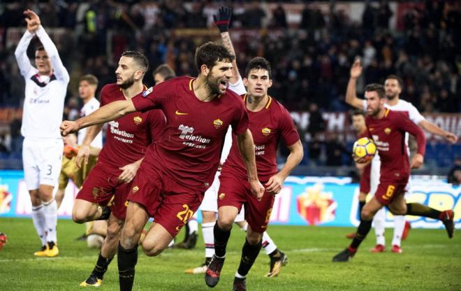 Fazio celebra un gol con la Roma (Foto: EFE).