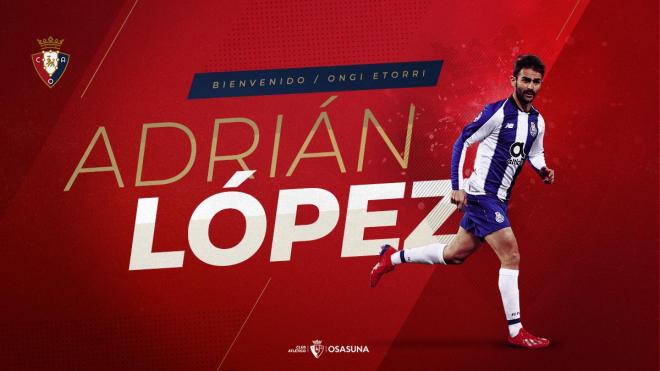 Adrián López, nuevo futbolista de Osasuna.
