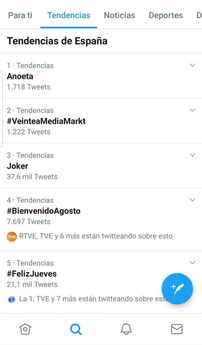 Anoeta, 'Trending Topic' en España.
