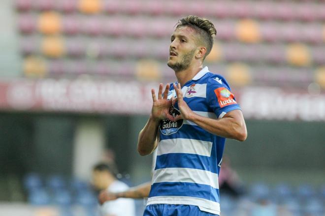 Borja Galán celebrando un gol en pretemporada (Foto: RCD).
