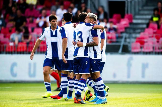 Los jugadores del Levante celebran el gol. (Foto: Levante UD)