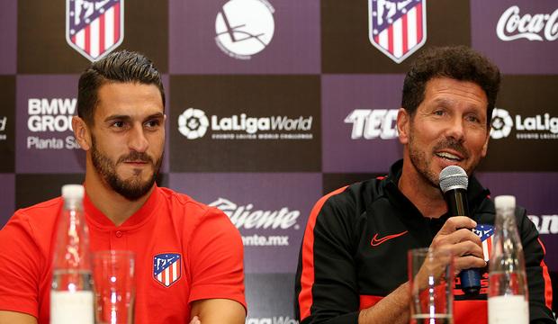 Simeone, junto a Koke (Foto: ATM).