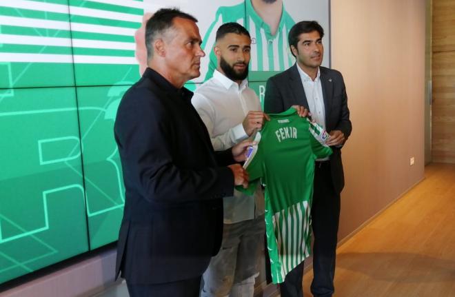 Fekir, en su presentación con el Betis.