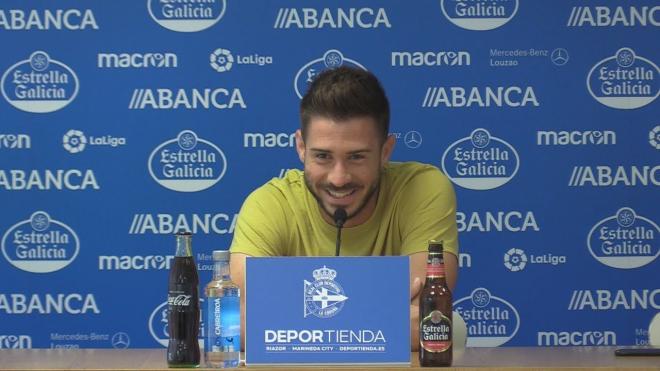 Koke Vegas, en la sala de prensa del Deportivo (Foto: RCD).