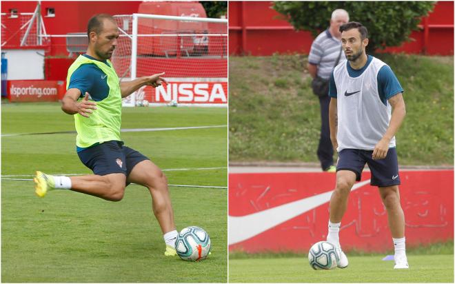 Unai Medina y Molinero pugnan por el lateral izquierdo (Fotos: Luis Manso)