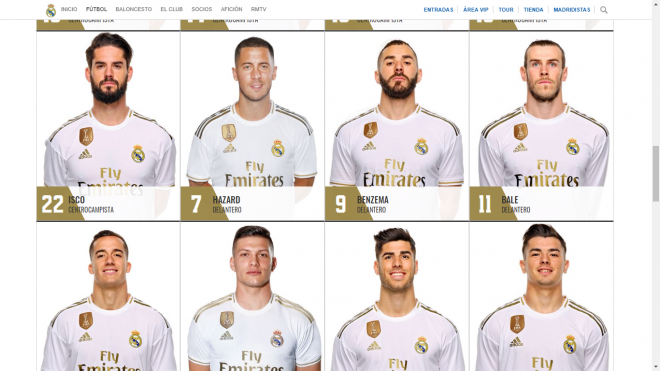 Los nuevos dorsales del Real Madrid.