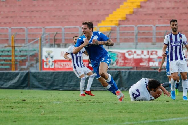 Morosini celebra el gol de la victoria ante el Real Valladolid (Foto: Brescia Calcio).