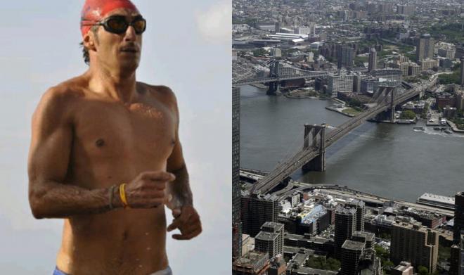 Java Sanz nadará 48 kilómetros rodeando Manhattan contra el plástico en el mar.